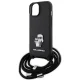 Karl Lagerfeld dėklas iPhone 15 Plus telefonui Crossbody Saffiano, juodas
