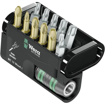 Sukimo antgalių rinkinys Wera Bit-Check 12 Wood 1 medienai, 12 dalių