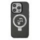 Karl Lagerfeld iPhone 14 Pro dėklas Ring Stand Karl & Choupette MagSafe, juodas