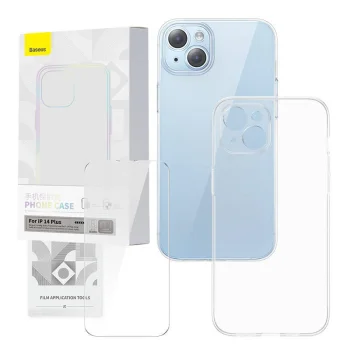 Skaidrus dėklas ir apsauginis stiklas Baseus Corning iPhone 14 Plus