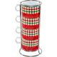 Kapučino puodelių rinkinys su stovu Bialetti Tricolore, 4 vnt.