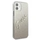 Guess iPhone 12 mini dėklas Glitter Gradient Script, auksinis