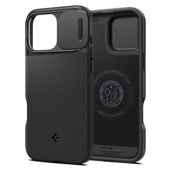 Spigen iPhone 16 Pro Max dėklas Optik Armor MagSafe, juodas