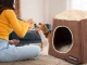 Soft pet house for small dogs and cats, bed, brown