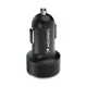 Wozinsky WDCCAC USB-C ir USB-A 36W automobilinis įkroviklis, juodas