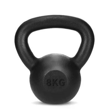 Ketaus svarstis 8 kg 4FIZJO jėgos treniruotėms, juodas