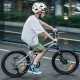 Dviračio šalmas Rockbros LK-67 paaugliams 54–58 cm su nuimamu snapeliu, baltas