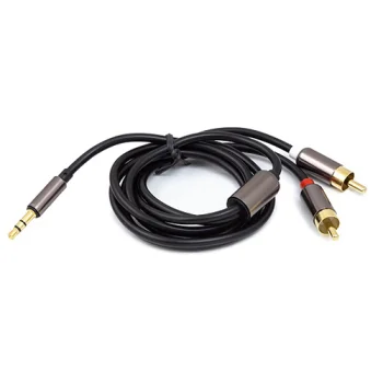 Garso laidas 3.5 mm - 2x RCA, 1 m, juodas