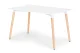 ModernHome modernus stačiakampis valgomojo stalas 120x80 cm, baltas