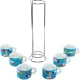 Bialetti Ciao Italia porcelianinių espresso puodelių rinkinys su stovu, 6 vnt., 75 ml