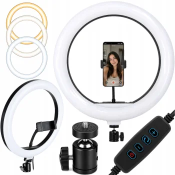 35cm LED Ring Light with Phone Holder & Adjustable Light