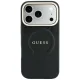 Guess Saffiano Peony & Ring MagSafe dėklas iPhone 17 Pro / 18 Pro, juodas