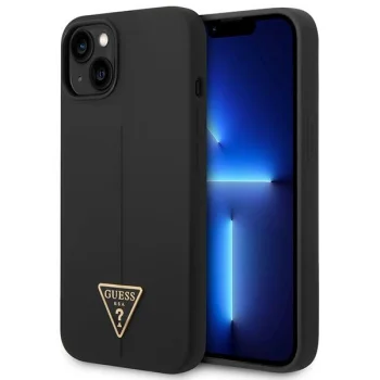 Guess Silicone Triangle Case for iPhone 14 Plus Black