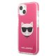 Karl Lagerfeld Choupette Head dėklas skirtas iPhone 13, fuksijų spalvos