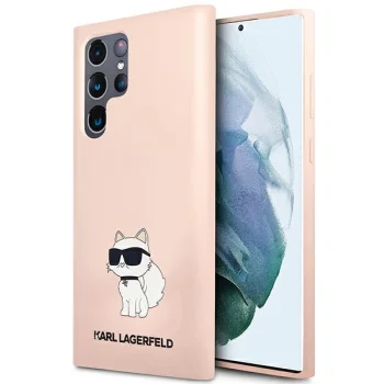 Karl Lagerfeld Liquid Silicone Choupette dėklas Galaxy S23 Ultra, rožinis