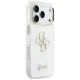 Guess IML 4G Script Metal dėklas iPhone 17 Pro Max telefonui, baltas