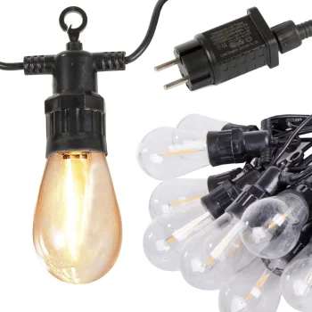 Sodo LED girlianda, 10 LED lempučių, 10 m, šilta balta šviesa
