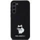 Karl Lagerfeld Samsung Galaxy S24+ dėklas Silicone Choupette Metal Pin, juodas