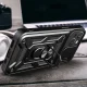 Hybrid Armor Camshield dėklas telefonui iPhone 15 Plus su kameros dangteliu ir stovu, mėlynas