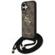 Guess 4G Big Logo Cord Strap Crossbody dėklas iPhone 17, rudas
