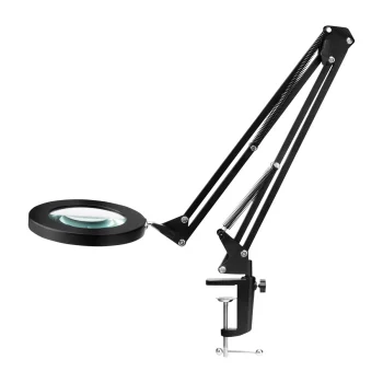 Glow 308 LED padidinamoji lempa su stalo gnybtu, juoda