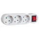 Maclean MCE216 Triple Socket Adapter with Switch and Grounding, 16A, Schuko