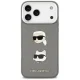 Karl Lagerfeld dėklas iPhone 17 Pro Max telefonui, pilkas