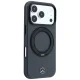 Mercedes Leather with Ring Stand MagSafe dėklas iPhone 18 Pro / 17 Pro, tamsiai pilkas