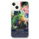 Guess Flower Liquid Glitter dėklas telefonui iPhone 14, mėlynas