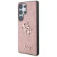 Guess Fixed Glitter Big 4G Metal Logo Dėklas Samsung Galaxy S25 Ultra Rožinis