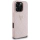 Guess Hot Stamp 4G Pattern Triangle Metal Logo iPhone 16 Pro Max Case - Pink