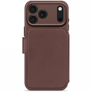 Decoded Leather Backcover dėklas su MagSafe iPhone 17 Pro Max, pilkas