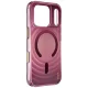 Dėklas Uniq Coehl Vela Magnetic Charging, skirtas iPhone 18 Pro / 17 Pro, bordo