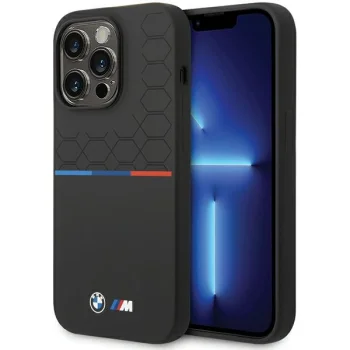 BMW dėklas iPhone 15 Pro Max telefonui Silicone Pattern, juodas