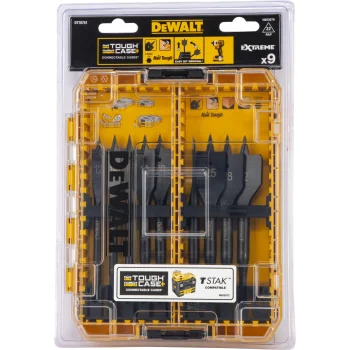 Plunksninių medienos grąžtų rinkinys DeWalt DT70751-QZ, 12–32 mm, 9 vnt.