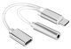 USB-C to 3.5mm Audio and USB-C Charging Adapter, Silver