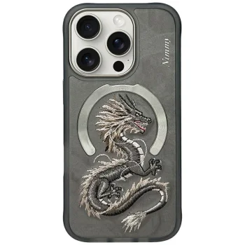 Nimmy iPhone 16 Pro Max dėklas Dragon MagSafe, pilkas