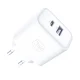 Sieninis įkroviklis 3mk DualCharge 20W USB-C USB-A PD3.0 QC 3.0 PPS, baltas