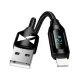 „Wozinsky WUALC1“ USB-A į „Lightning“ laidas su LED, 1m, Juodas