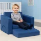 ECOTOYS modulinė vaikiška žaidimų sofa su 8 pagalvėlėmis, mėlyna