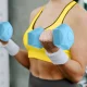 Bitumen Dumbbells 4FIZJO 2 x 0.5 kg, Light Blue