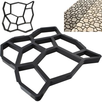 Paving Stone and Concrete Mold "Cobblestone", 50x48 cm, Black