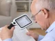 Magnifying Glass with Light LED16 Folding 3.5x Reading Magnifier, White-Black
