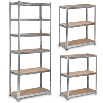 Metalinė lentyna Humberg HR-814, 222x90x40 cm, 900 kg, sidabrinė