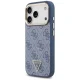 Guess 4G Triangle Logo MagSafe dėklas iPhone 17 Pro telefonui, mėlynas