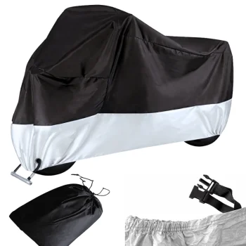 Vandeniui atsparus motociklo ir dviračio uždangalas XXXL 240x130 cm, sidabrinis