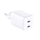 Sieninis įkroviklis 3mk Hyper Charger 45W 2x USB-C GaN, baltas