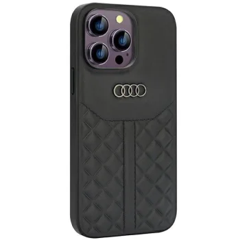 Audi Genuine Leather Phone Case Cover iPhone 14 Pro Max 6.7" - black AU-TPUPCIP14PM-Q8/D1-BK