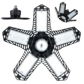 Sulankstoma LED dirbtuvių lubinė lempa E27 80W 8000 lm, juoda