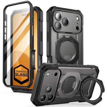Supcase UB Grip Pro MagSafe dėklas iPhone 17 Pro, juodas
